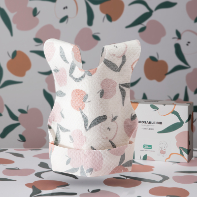 babycare宝宝吃饭围兜一次性婴儿喂饭围嘴饭兜神器防水防脏口水巾帕耶特苹果20片/盒