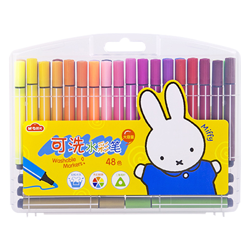 晨光水彩笔颜色鲜艳三角舒适笔杆米菲48色水彩笔FCP92130