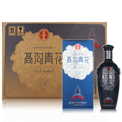 6瓶箱装42度今世缘高沟大青花酒幽雅醇厚型白酒500毫升*6瓶