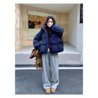 韩范加厚泡芙羽绒棉服女年冬季新款宽松保暖时尚拉链连帽外套