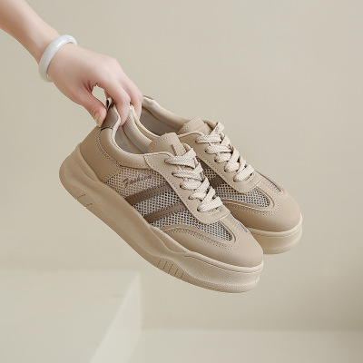 2025小白鞋子女春季新款韩版ins女学生休闲透网百搭板鞋街拍