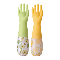 一倍加绒橡胶家务手套 黄色M码国产1双装冬季保暖防滑