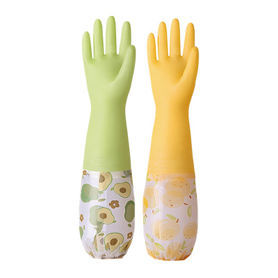 一倍加绒橡胶家务手套 黄色M码国产1双装冬季保暖防滑