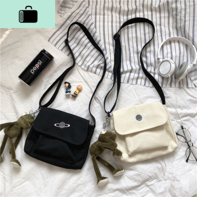 2020新款日系原宿港风网红男女韩国ins帆布包包女学生单肩斜挎包NEW LAKE女斜挎包