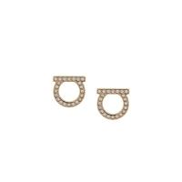 Ferragamo女士晶钻金属耳环时尚百搭配饰铜合金GANCINI风格