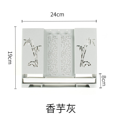 筷子篓置物架壁挂式家用放勺子刀架筷笼一体收纳盒厨房免打孔筷筒 敬平 -香芋灰