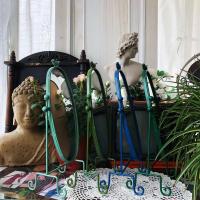 森美人houzz欧法美式复古金色铁艺金属小鸟桌面台式化妆镜梳妆镜子大号