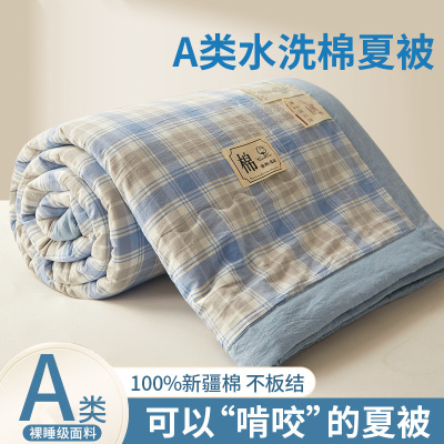 新疆全棉棉花夏被空调被夏凉被纯棉被子春秋被棉絮棉被被芯可机洗_867