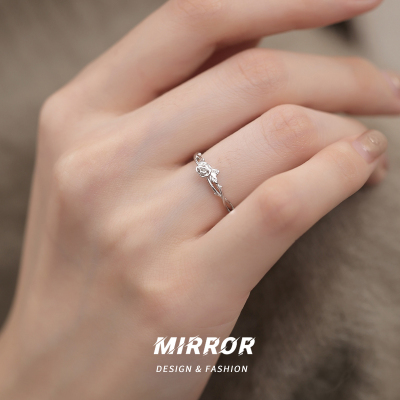 925纯银玫瑰花戒指女指环尾戒时尚气质高级感精致学生礼物送女朋友老婆情人节七夕生日礼物