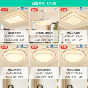 雷士照明全光谱语音智控吸顶灯中山灯具简约现代轻奢仿水晶客厅灯灯具套餐