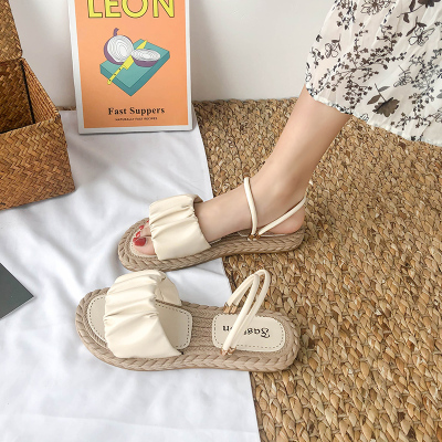 伊努特夏季网红超火时装凉鞋仙女风配裙子ins潮2021年新款学生百搭平底