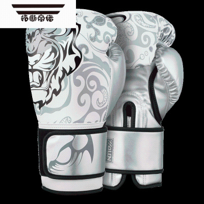 拓斯帝诺拳击手套成人儿童散打拳套男女训练格斗搏击沙袋专业手套健身拳套银灰色（送拳击绷带）8oz