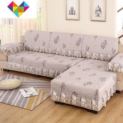 沙发垫四季通用防滑布艺1+2+3沙发垫套罩巾组合套装客厅萬能全盖镜花岁月咖1人+2人+3人御蓝锦