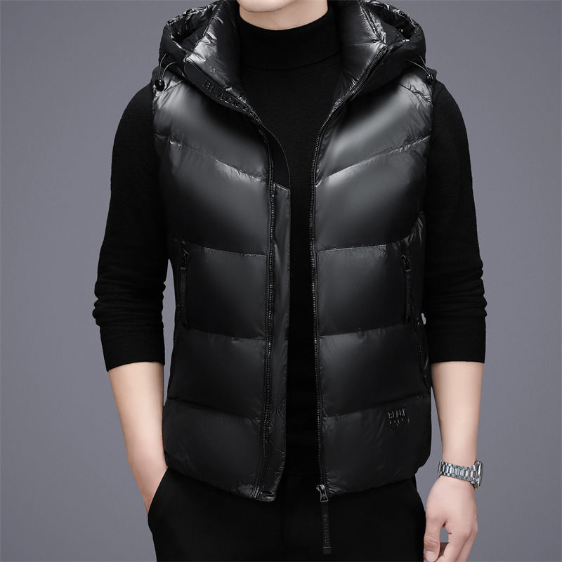 新国标白鸭绒羽绒马甲男士秋冬季新款中青年商务休闲保暖背心