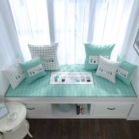 家柏饰(CORATED)北欧高密度乳胶飘窗垫窗台垫定做榻榻米阳台海绵垫沙发毯坐垫 仙人掌 10cm飘窗垫