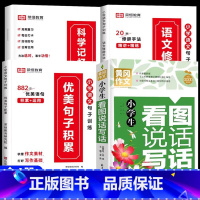 [全4册]优美句子+看图说话写话(1-2年级适用) 小学通用 [正版]荣恒小学生优美句子积累大全语文修辞手法专项训练书好