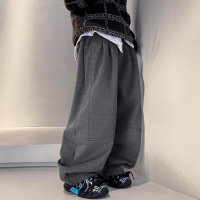 男童冬装裤子新款秋冬款大儿童一体加绒运动冬季加厚休闲长裤