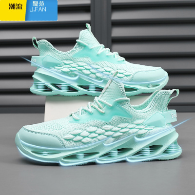 聚范夏季刀锋男鞋薄款网鞋学生飞织网面气垫运动跑步休闲轻便潮鞋