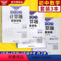 七八九年级计算题 3本套 初中通用 [正版]周计划 初中数学计算题高效训练 7+8+9年级 含答案详解版 七八九年级中