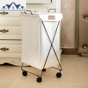 脏衣服收纳筐铁艺北欧收纳篮脏衣篮折叠玩具框衣物脏衣篓带盖家用 三维工匠