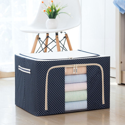 牛津布收纳箱布艺可折叠大号100升衣服整理箱被子收纳神器储物盒三维