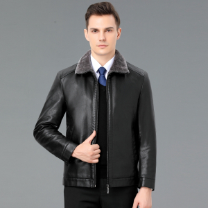 2024春秋新款海宁真皮皮草男士皮衣加厚加绒皮毛一体男韩版修身皮夹克帅气外套潮生态皮毛一体男海宁真皮皮衣羊羔毛羊皮外套