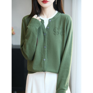 年秋冬新款安迪绒圆领针织衫长袖女凸点拼色设计感假两件上衣