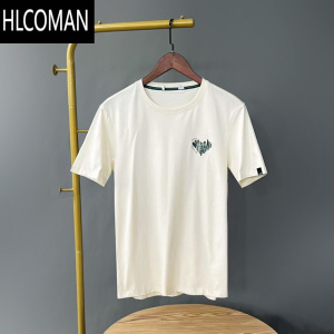 HLCOMAN100新疆棉+男女同款+爱心印花!夏季男士短袖T恤柔软透气半袖上衣