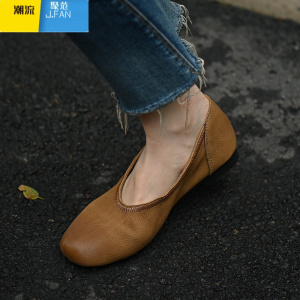 聚范何其丑 软面平底小圆头浅口单鞋女 2024新款懒人一脚蹬豆豆女鞋子