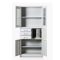 富和美偏三斗内保文件柜铁皮柜大器械柜档案柜办公资料柜铁柜子员工柜办公柜储物柜加厚款850L*390W*1800H