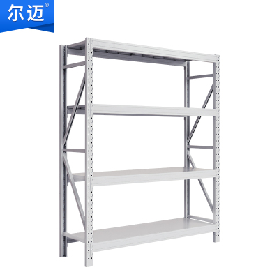 尔迈 仓储货架置物架货物展示架超市仓库钢制金属重型货架 200*150*50cm 500kg/层 灰白色