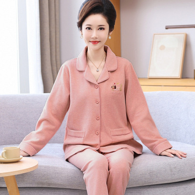 羊毛德绒睡衣女士秋冬季加绒加厚年新款可外穿家居服