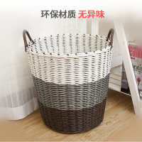家柏饰(CORATED)塑料脏衣篮衣服收纳筐编织装衣物娄篮子放玩具的蓝框家用洗衣篓桶