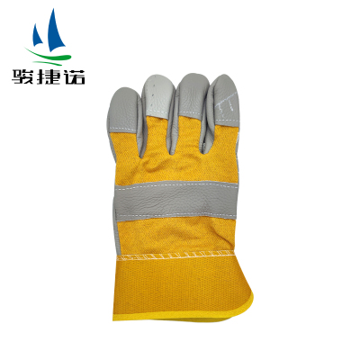 骏捷诺花皮手套黄色/双