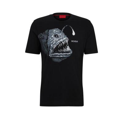 Hugo boss男运动T恤印花透气速干休闲运动衫