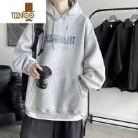 YANXU秋季字母印花oversize连帽卫衣男生ins情侣潮流百搭宽松外套