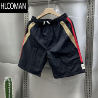 HLCOMAN五分裤男夏季新款美式短裤潮流宽松条纹速干薄款运动男士沙滩裤