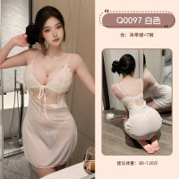 九里晴川情趣内衣性感睡裙激情诱惑性感透视睡衣免脱深V薄纱睡衣 九里晴川Q0097[系带连衣裙] 均码
