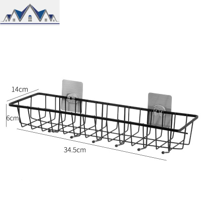铁艺壁挂收纳篮厨房用品 免打孔调料架墙上置物架储物架子 三维工匠