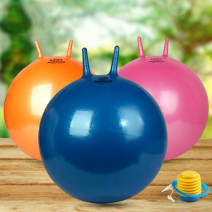 因乐思(yinlesi)成人羊角球加厚防爆跳跳球健身球65cm瑜伽球手柄球成