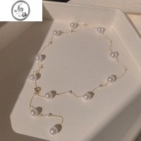 JiMi珍珠颈链2022年新款女锁骨链女夏高级感项链轻奢小众法式流苏配饰