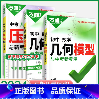 几何[辅助线+模型+压轴题]3本套装 初中通用 [正版]2025万唯初中几何模型几何辅助线数学压轴题全国版初一初二初三函