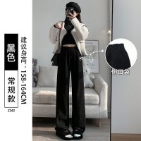 雪尼尔阔腿裤女秋冬季加绒加厚新款显瘦直筒灯芯绒休闲裤子女_353