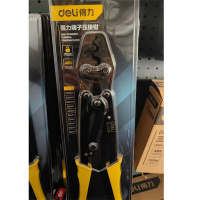 得力 压线钳 DL-L038强力端子压接钳5.5-38mm2(黄) 单位:把