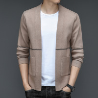 新款毛衣外套男士针织开衫时尚青年修身简约男工厂直销秋季