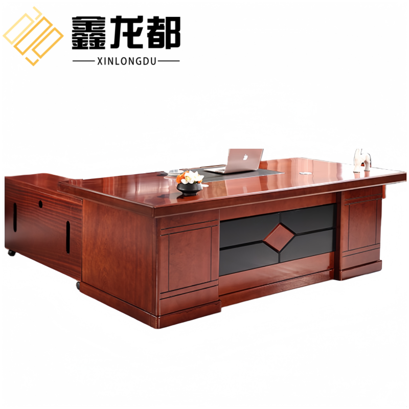 鑫龙都老板桌2.2米+侧柜+小柜套