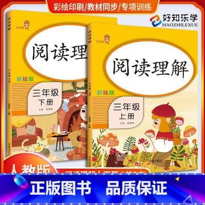 [正版]阅读理解训练三年级上下册2本 人教版 RJ版课外阅读乐学熊三年级上下册 语文阶梯阅读理解训练专项训练小学3年级