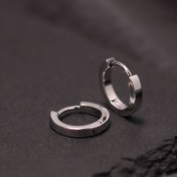 925纯银圈圈耳环女款耳圈个性气质日韩情侣耳饰简约素雅光面耳扣送女朋友老婆情人节七夕生日礼物