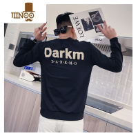 YANXU卫衣男士2022新款潮流圆领长袖T恤衫男装潮牌外套百搭上衣