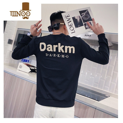 YANXU卫衣男士2022新款潮流圆领长袖T恤衫男装潮牌外套百搭上衣